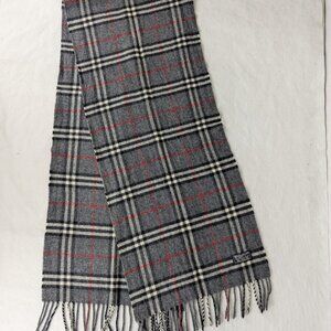 Burberry Cashmere Check Plaid Scarf Gray | Unisex | Premium Feel | Must See